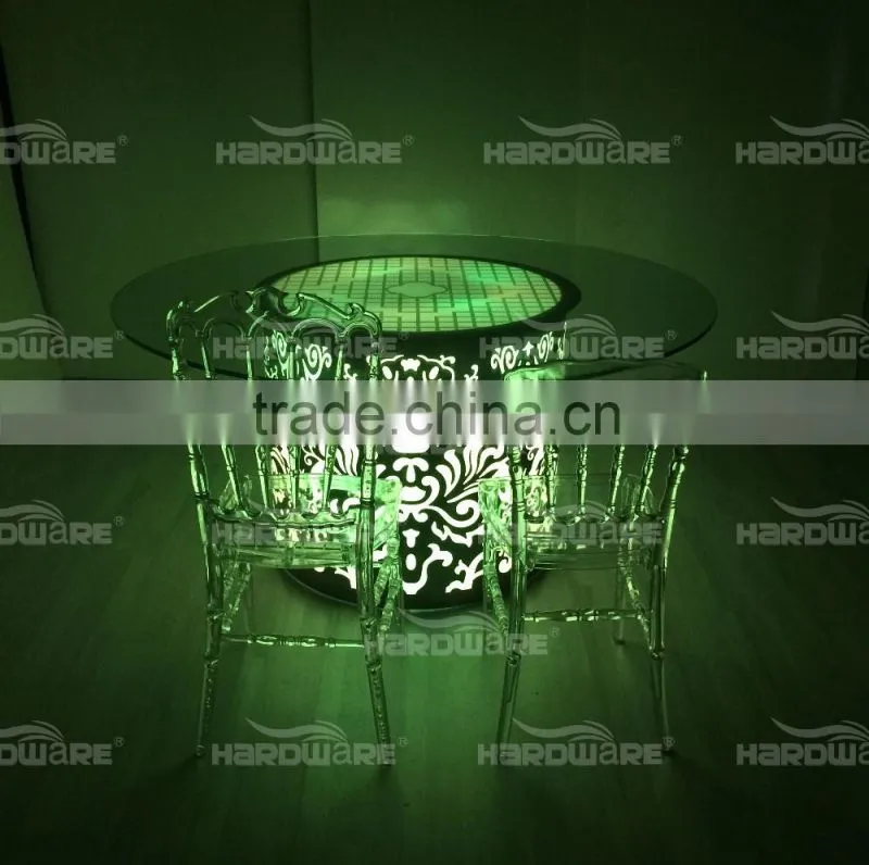 bar illuminated table round led glass top table round table