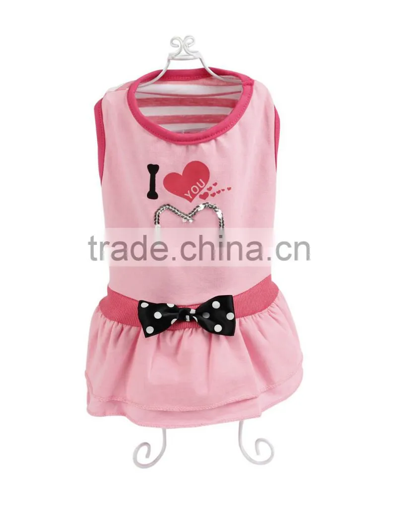 2016 hot sale pet summer t-shirt fashion design pink/grey dog clothes