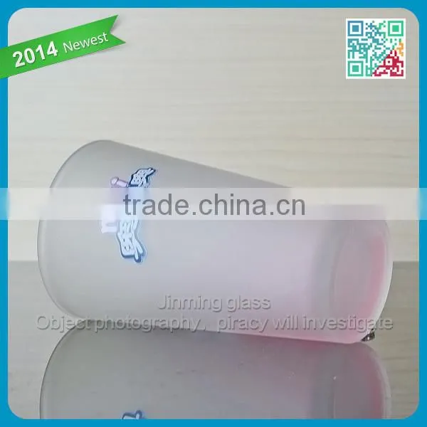 Advertise glass cup milk glass fashion small cute glass cup support wholesale frosted glass cup