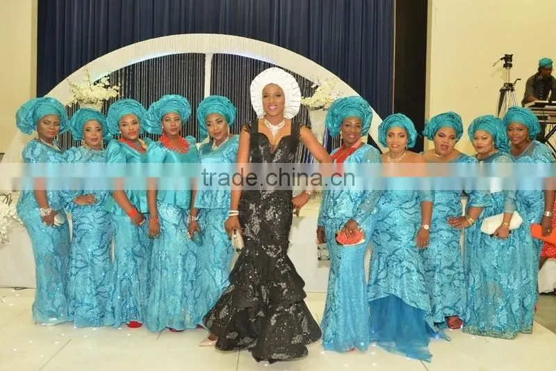 Hot sale african sego headtie gele african george wrapper in stock 2 pieces headtie