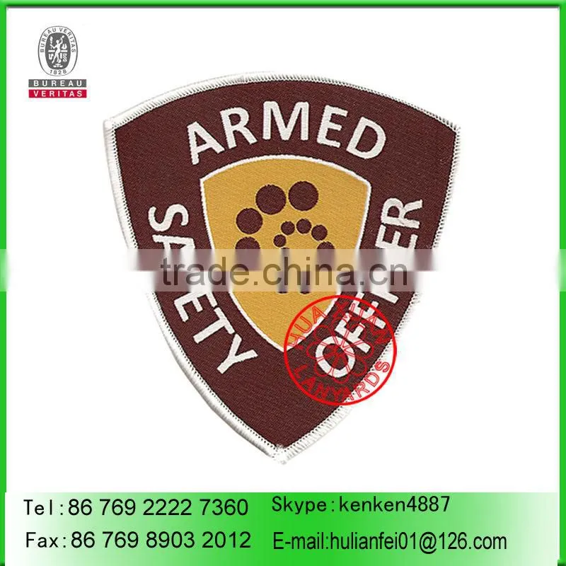 Iron on round woven patch, item WP17