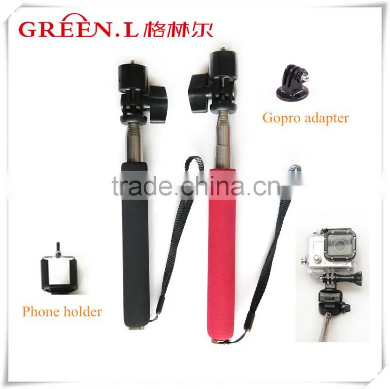 Handheld mobile phone monopod, handphone shutter controller / handphone clip / handheld monopod
