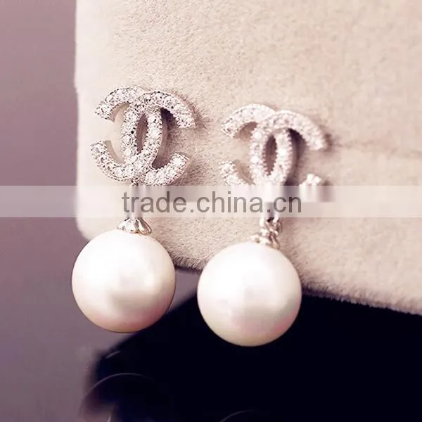 Fashion silver earring, earring jewelry fashion jewelry pearl earring