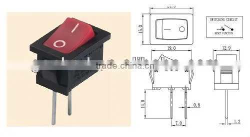 Single Pole rocker switch 20a 125v 15a 250v