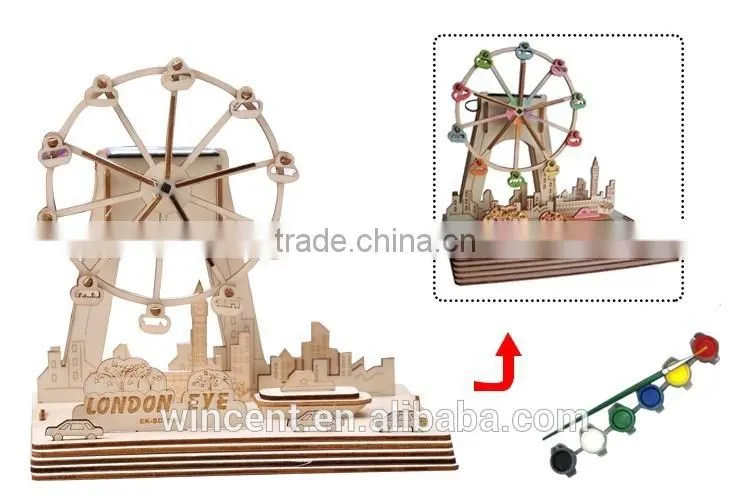 DIY solar powered wooden Educational Science toys
