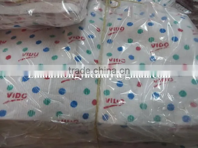 Cotton / polyester stitch bonded nonwoven printed cotton floor cleaning cloth