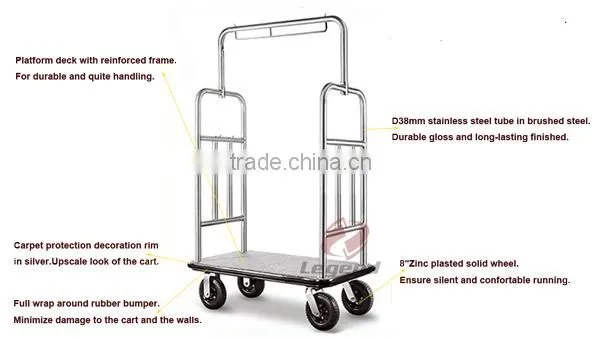 Hotel Bellman Luggage Cart guangzhou luggage trolley