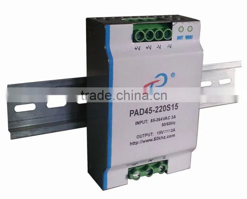 PAD45 Series 15-45W din rail power supply AC/DC din rail power supply
