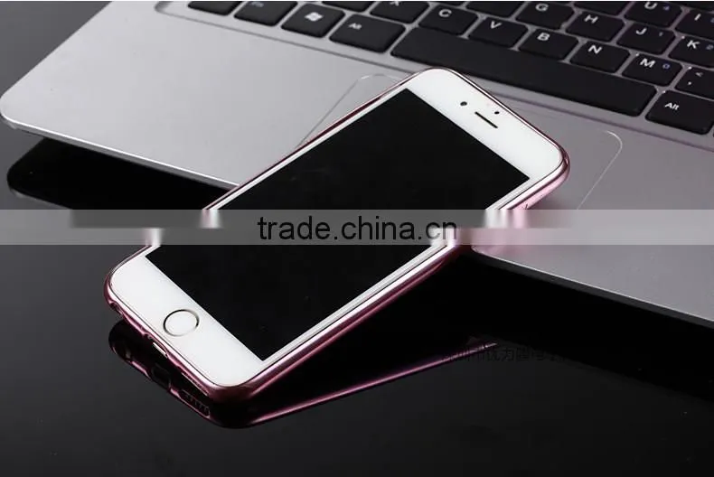 Wholesale hot selling mobile phone cover for iphone 6,electroplated transparent TPU mobile Phone cover For iphone 6