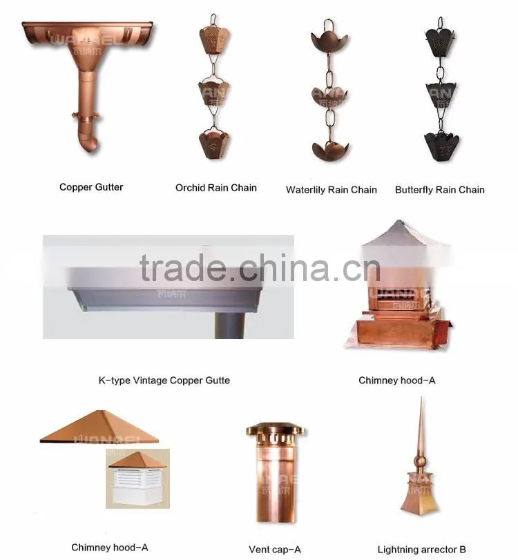 Roofing materials Wanael fish scale copper roof tile,copper shingle for roof, Copper Roofing Tiles