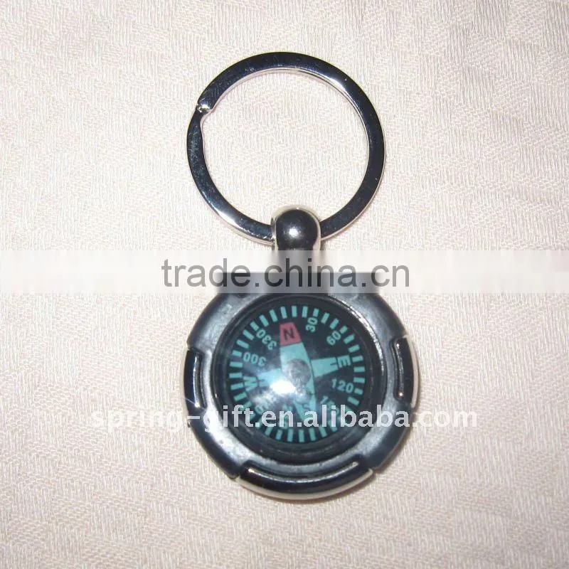 Fashion Metal compass key chain