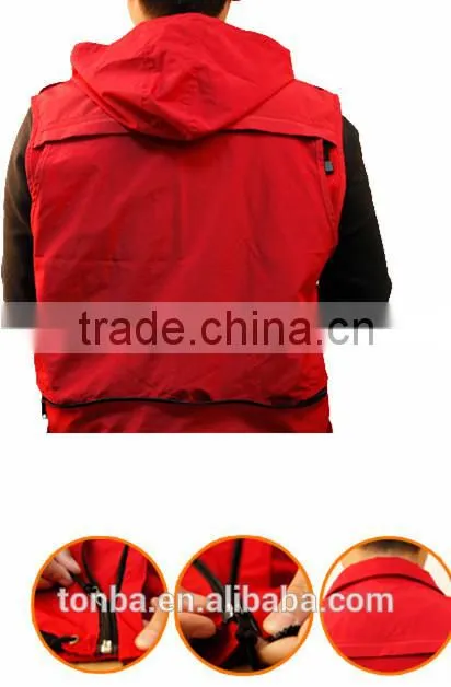 Customized Waterproof Nylon Potography Vest and Camera Vest Jacket-Red