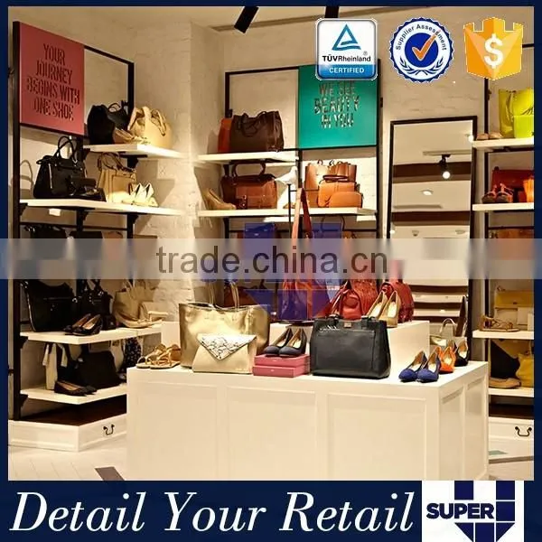 Bag Retail Stores Slatwall Decorative Wood Wall Display Shelves
