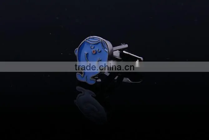 Blue Enamel Funny Cufflink