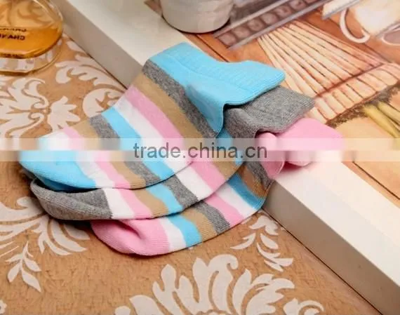 pink stripe cotton socks crew socks ankle socks