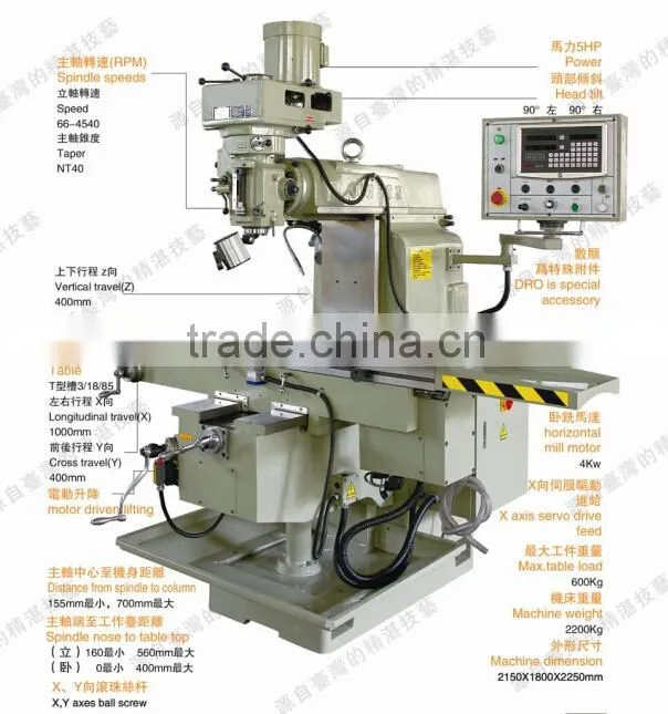 new vertical after sale service provided bridgeport milling machine