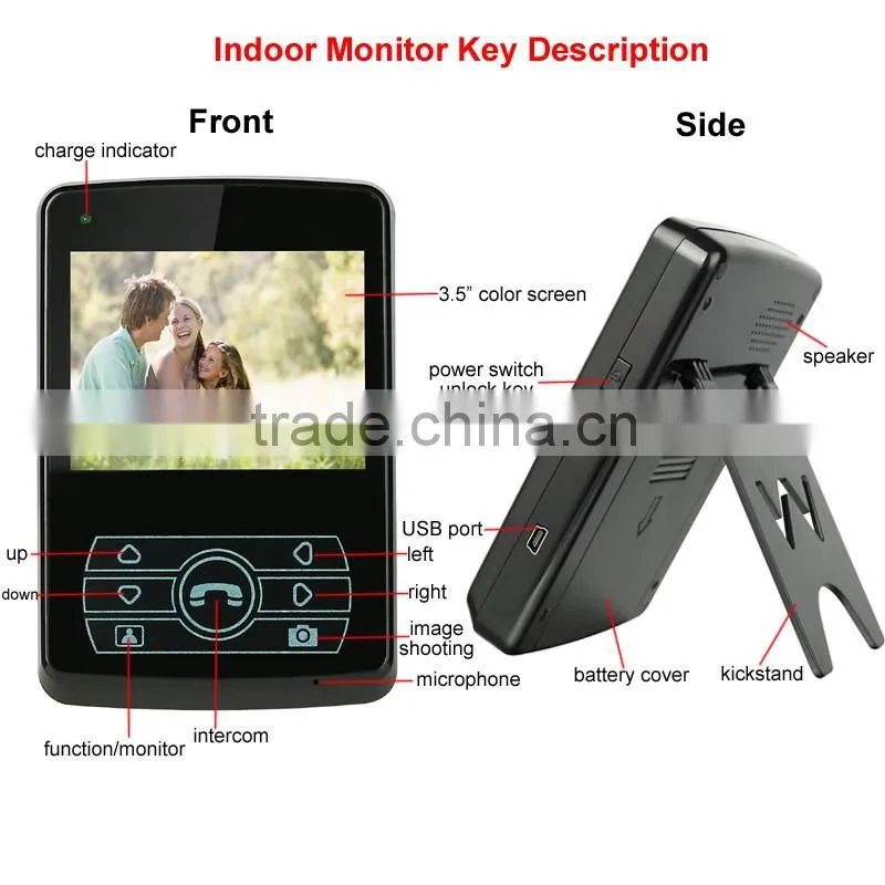 2.4G Digital Wireless Video Audio Door Phone Intercom System for Apartment