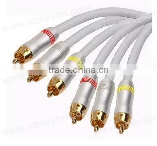 3xRCA PLUG to 3xRCA Plug Red/White/Yellow/Blue/Green