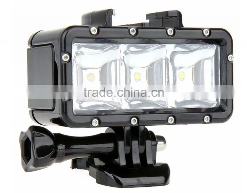 Wholesale SupTig 30M Waterproof 300LM Video Light for Go Pro / Dazzne / Yi Camera(Black)