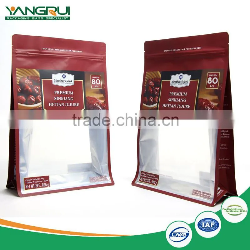 customized flat bottom transparent plastic packaging
