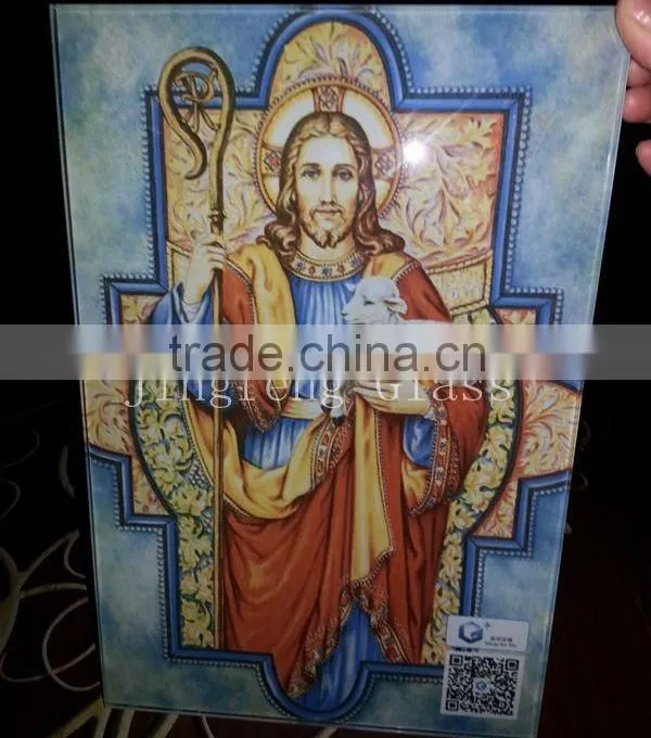 Double laminated PVB glass, with silk cloth laminated for decoration wall, furtiniture