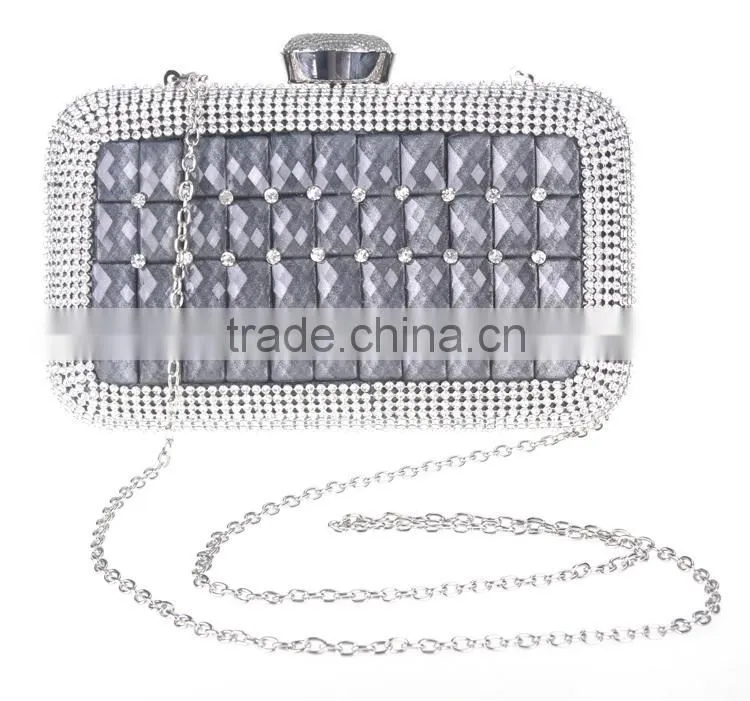 New products glass and rhinestone evening bag of women
