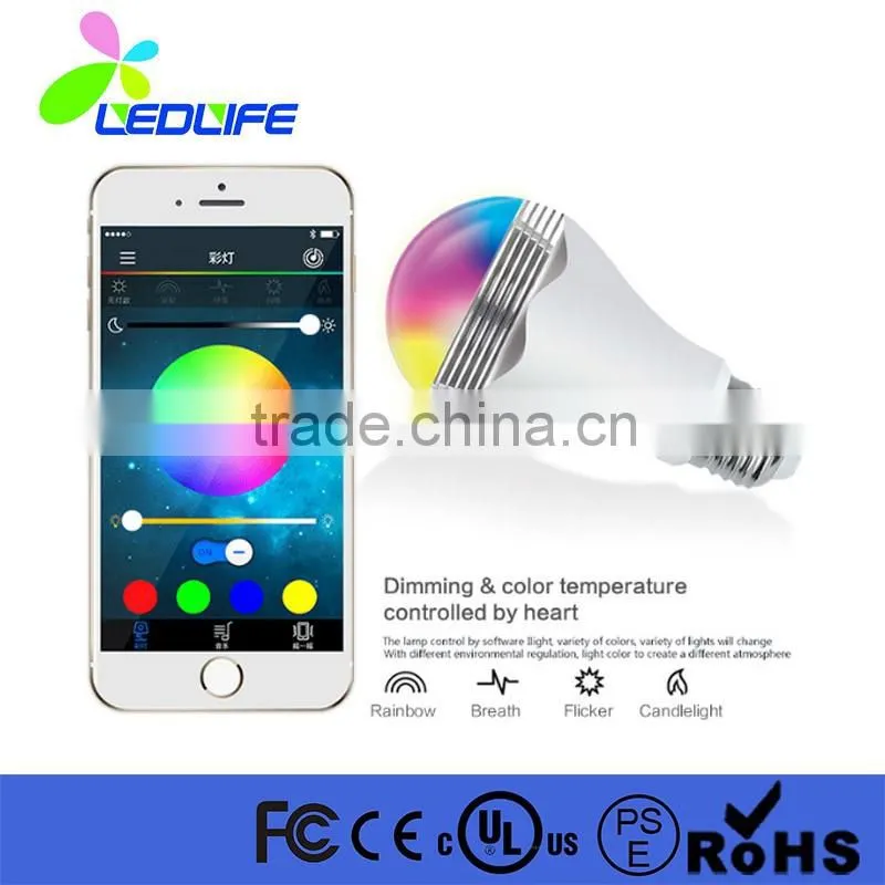 Smart LED Bulbs Speaker Smart Colorful LED Bluetooth Speaker Smart Bulb 7.5w RGB Led Bulb
