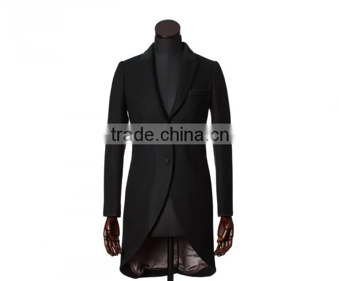 2015 new style 100% cashmere black coat custom made women clothing manufacturers overseas