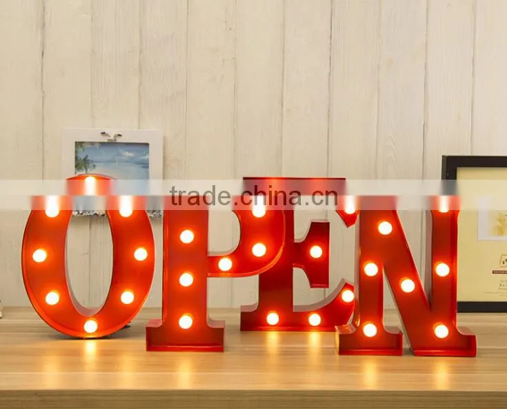 Decorative plastic and wood letters led sign