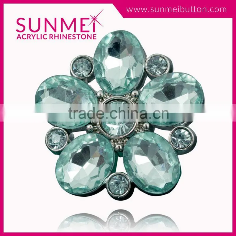 New Products Shining Blue Clothing Rhinestone Buttons