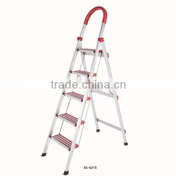 Safety 5 steps Aluminium Step ladders / household step ladder XC-6215