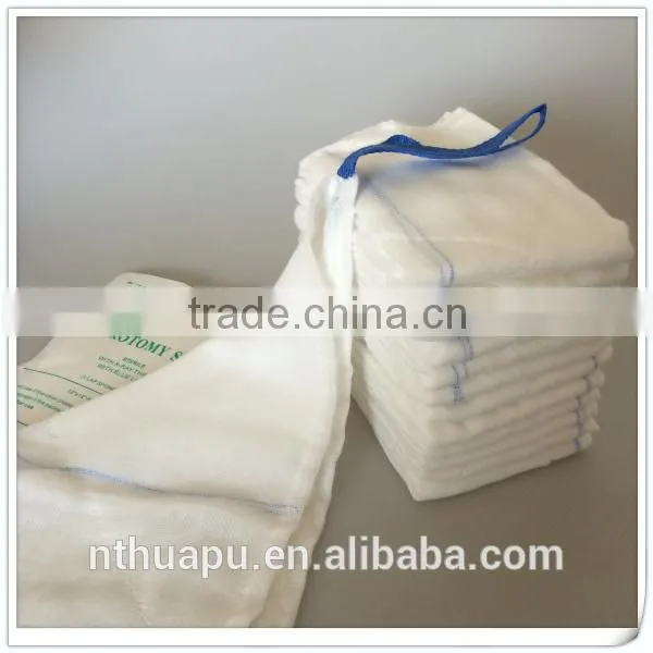 prewashed sterile laparotomy sponge with blue loop and x-ray