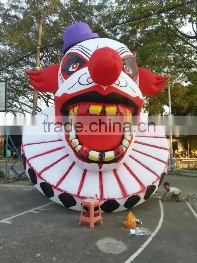 Giant Hanging Inflatable Clown Head for Halloween