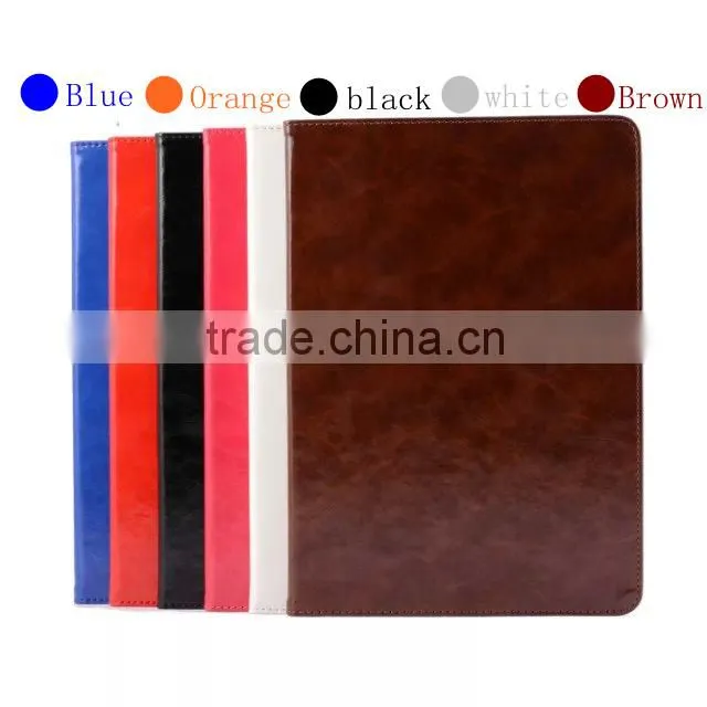 Hot sale tablet leather case for iPad 6,wallet stand case for ipad air 2