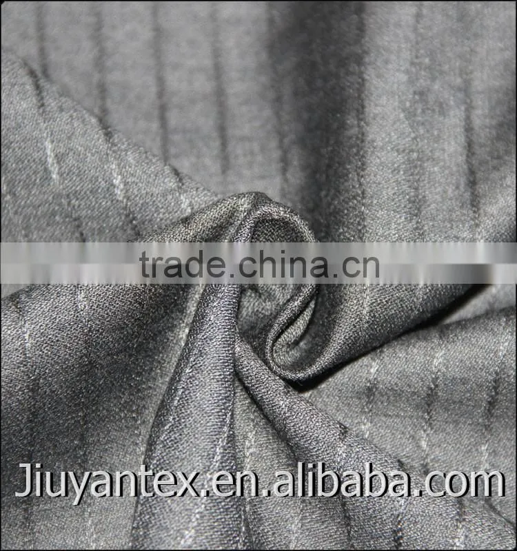 China manufacturer high quality T/R/W 65/25/10 woven stripe plain weave wool cashmere shinning suitings fabric for Italy market