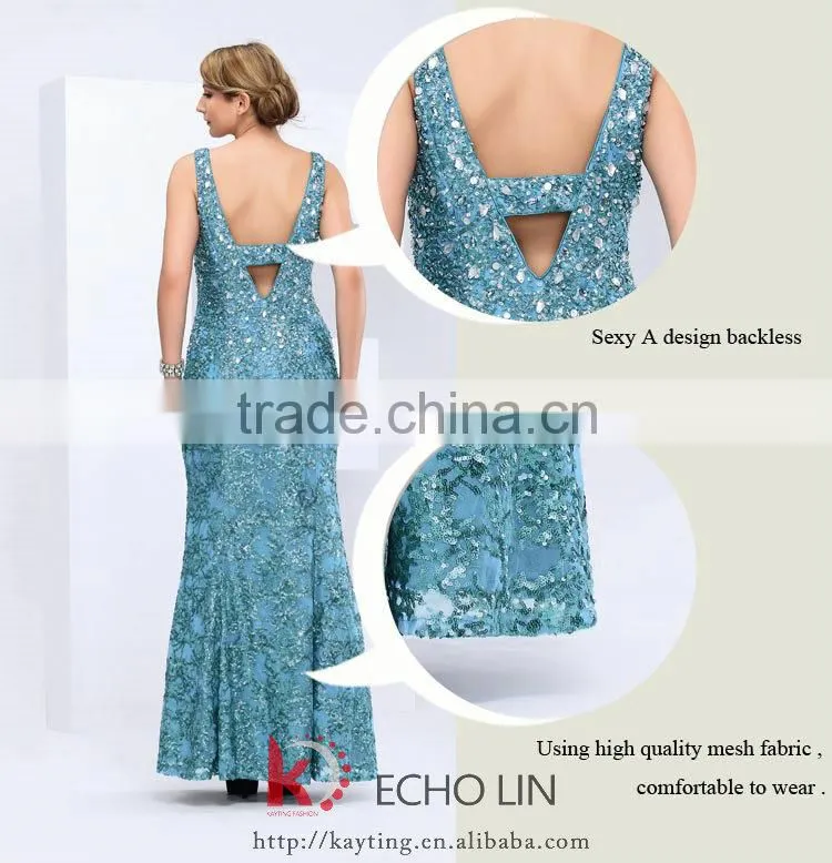 Sexy sleeveless deep v-neck sequins plus size rockabilly dress