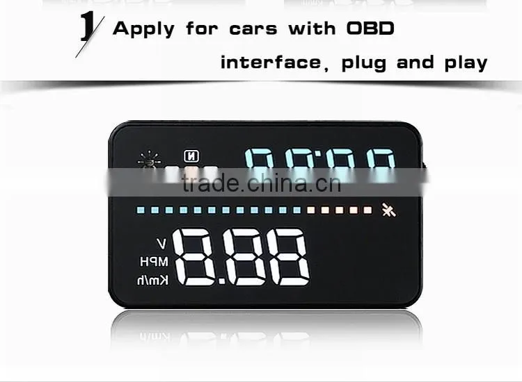 Car HUD A3 3.5 inch Screen GPS Head Up Display With Speedometer Kmh/MPH Speeding Warning Compass Compatible For OBD1 OBD2 Car