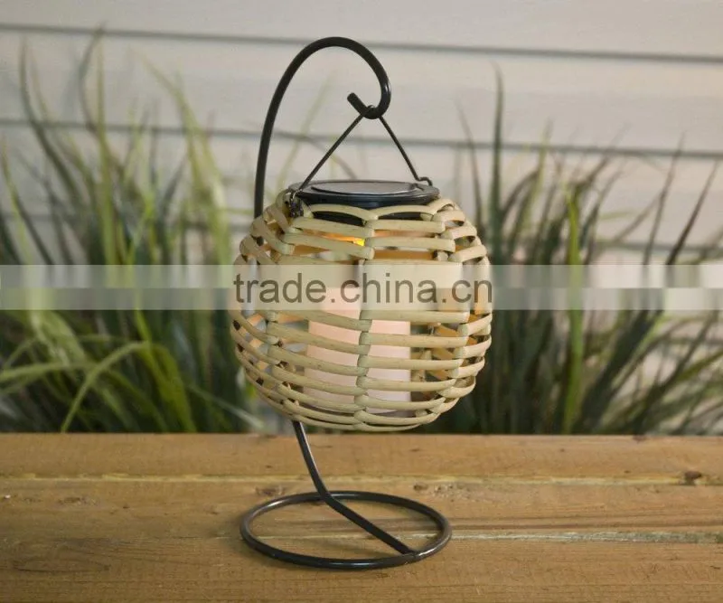 decoration antique solar lantern rattan lantern light