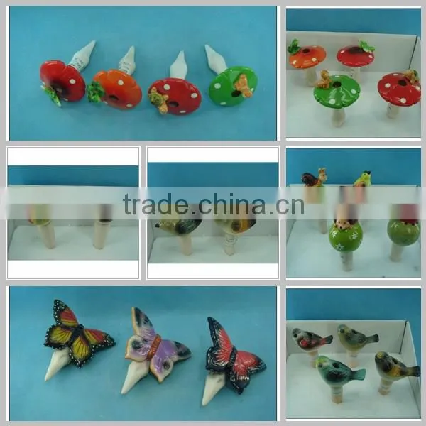Factory Direct Sale Garden decoration ceramic pottery mushroom plant watering spike