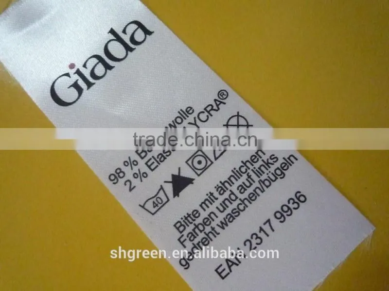 Non-woven fabric printing label for coat side seam