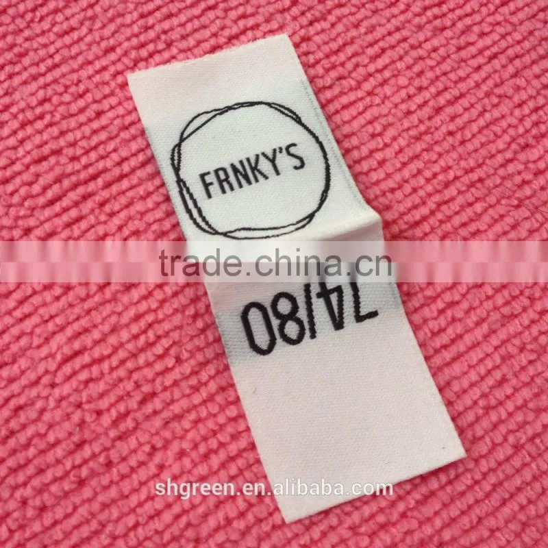 OEM soft taffeta woven label,sewn on garment label