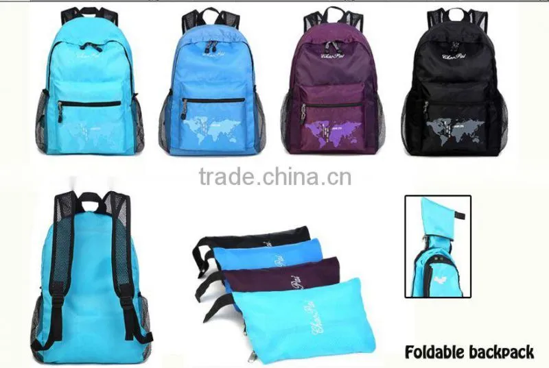 Promotional Polyester Foldable Cheap Waterproof Backpack(FOL15-036)