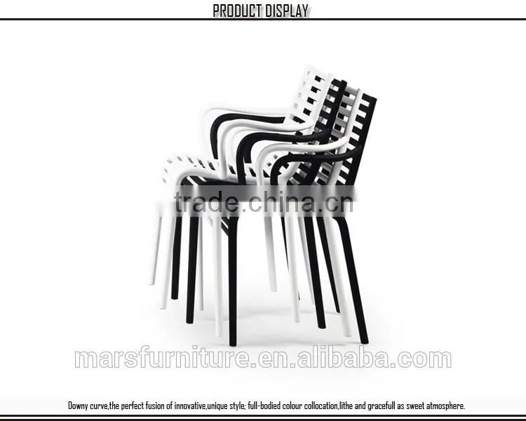 Low price stack plastic chair armrest dining chair