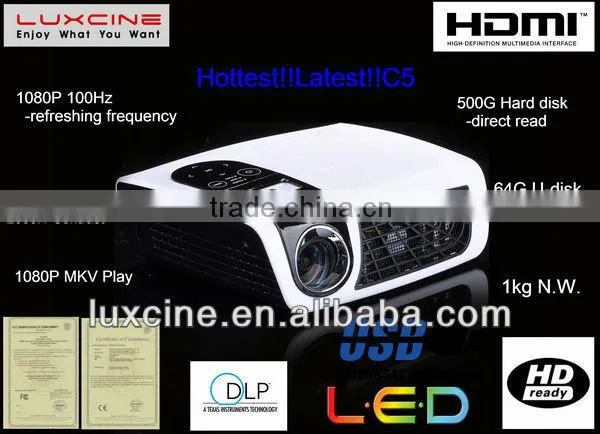 15% off Promotion!!! C5 1080p home theater projectors with TV tuner