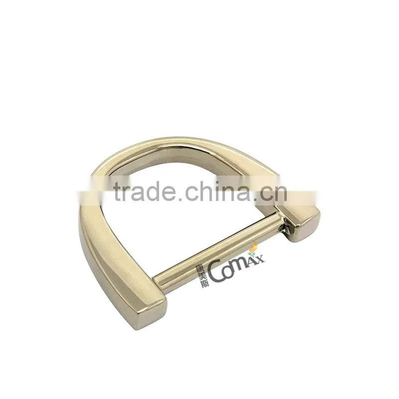 Zinc alloy gold handbag metal flat d ring
