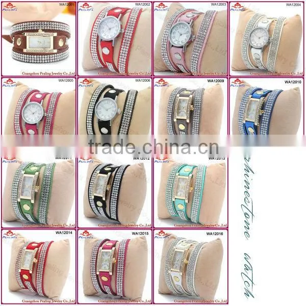 Best selling new style colourful 4 row bling bling fashion bangle watch ladies watches