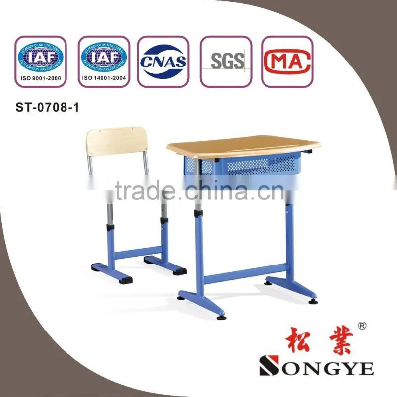 Adjustable Single Desk & Chair,Single Student Desk and Chair,School Furniture,Student Table and Chair