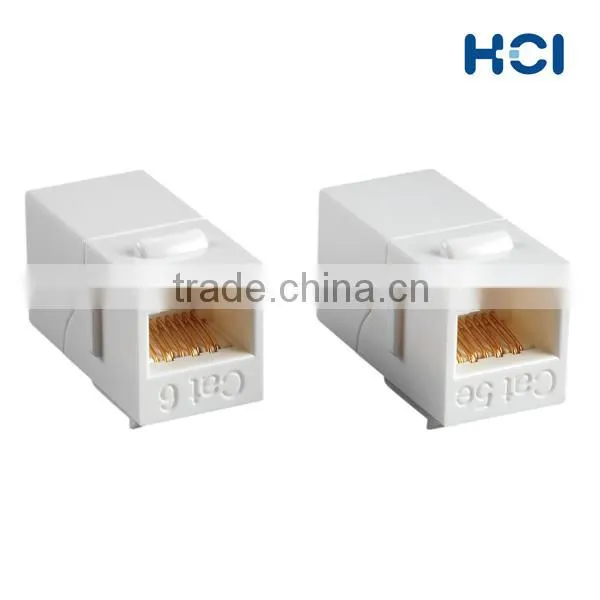 Taiwan Manufacturer RJ45 Cat5e 180 Degree Unshielded UTP Straight Keystone Coupler