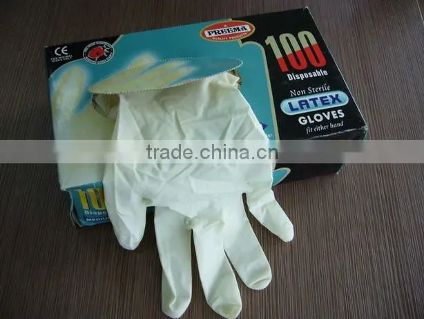 CE Approved AQL1.5 Coloured Disposable Examination Used Latex Examination Glove Powder-free ( IS09004)