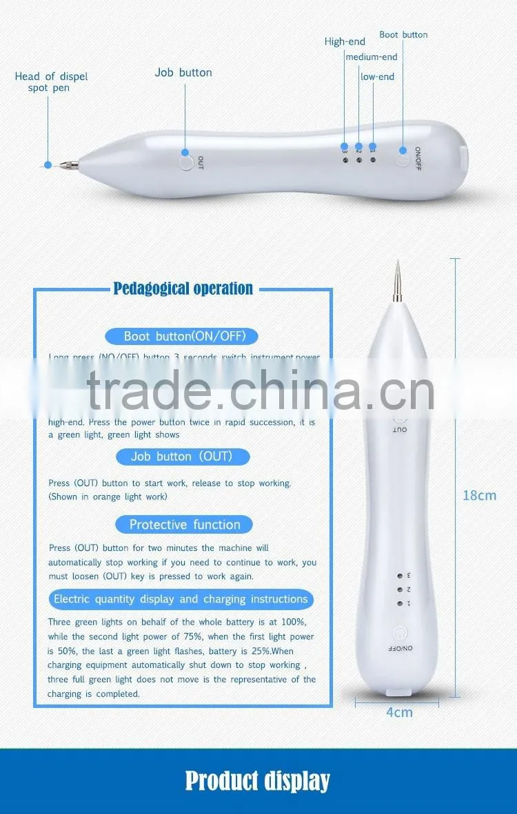 2016 Professional Skin Treatment Electrical Machine Plasma Mini laser for Freckles/Age
